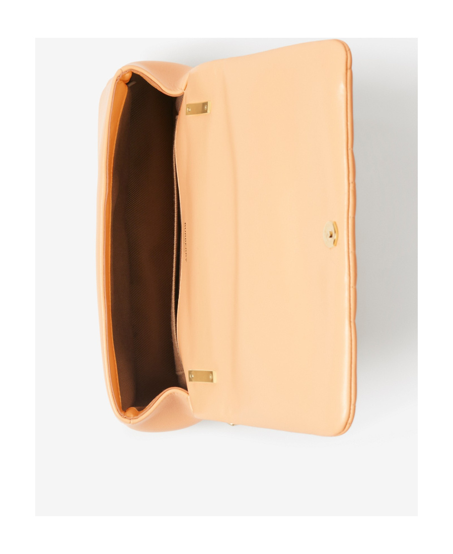 Burberry Mini Lola Quilted Leather Shoulder Bag In Orange