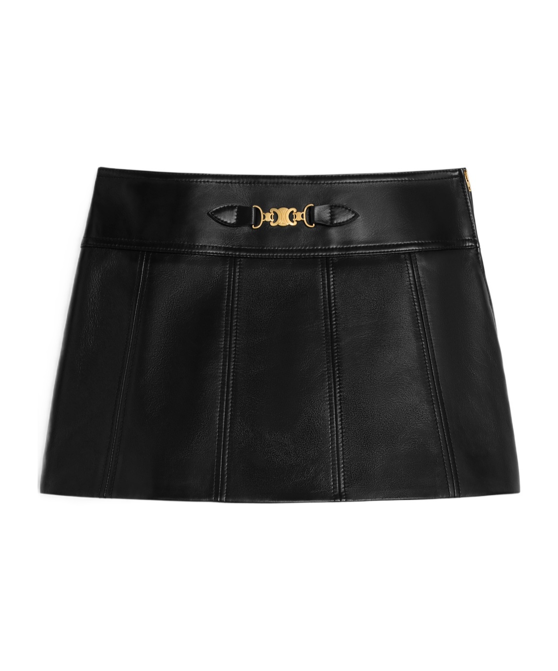 Celine Gourmette Soft Lambskin Mini Skirt In Black