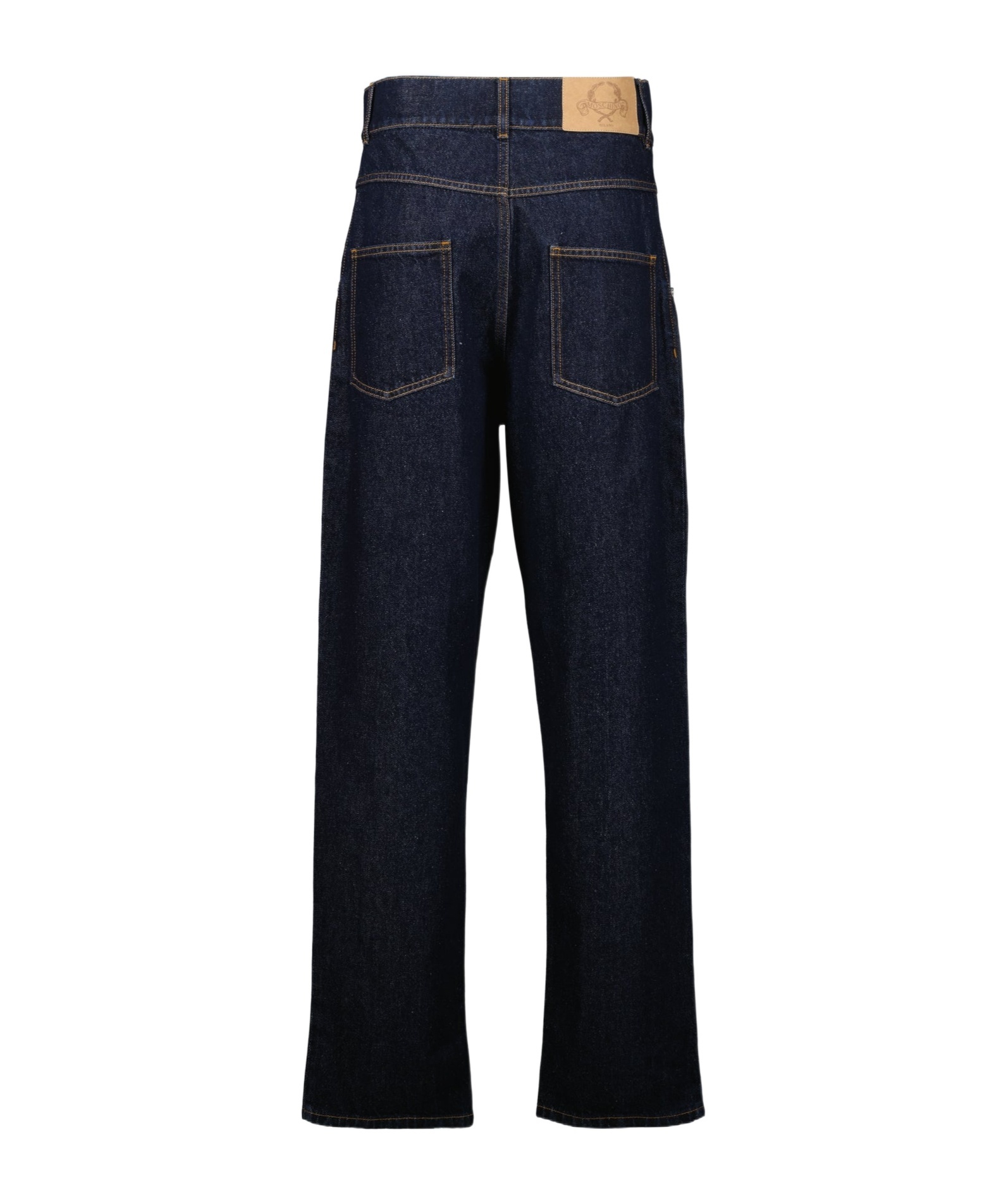 Moschino Belt Loop Denim Trousers In Blue