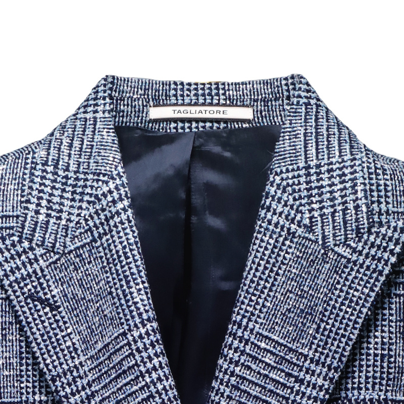 Tagliatore Lapel Long-sleeved Suit Coat In Blue