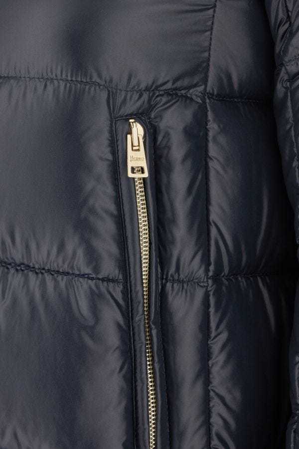 Herno Quilted Zipper Down Jacket In Black