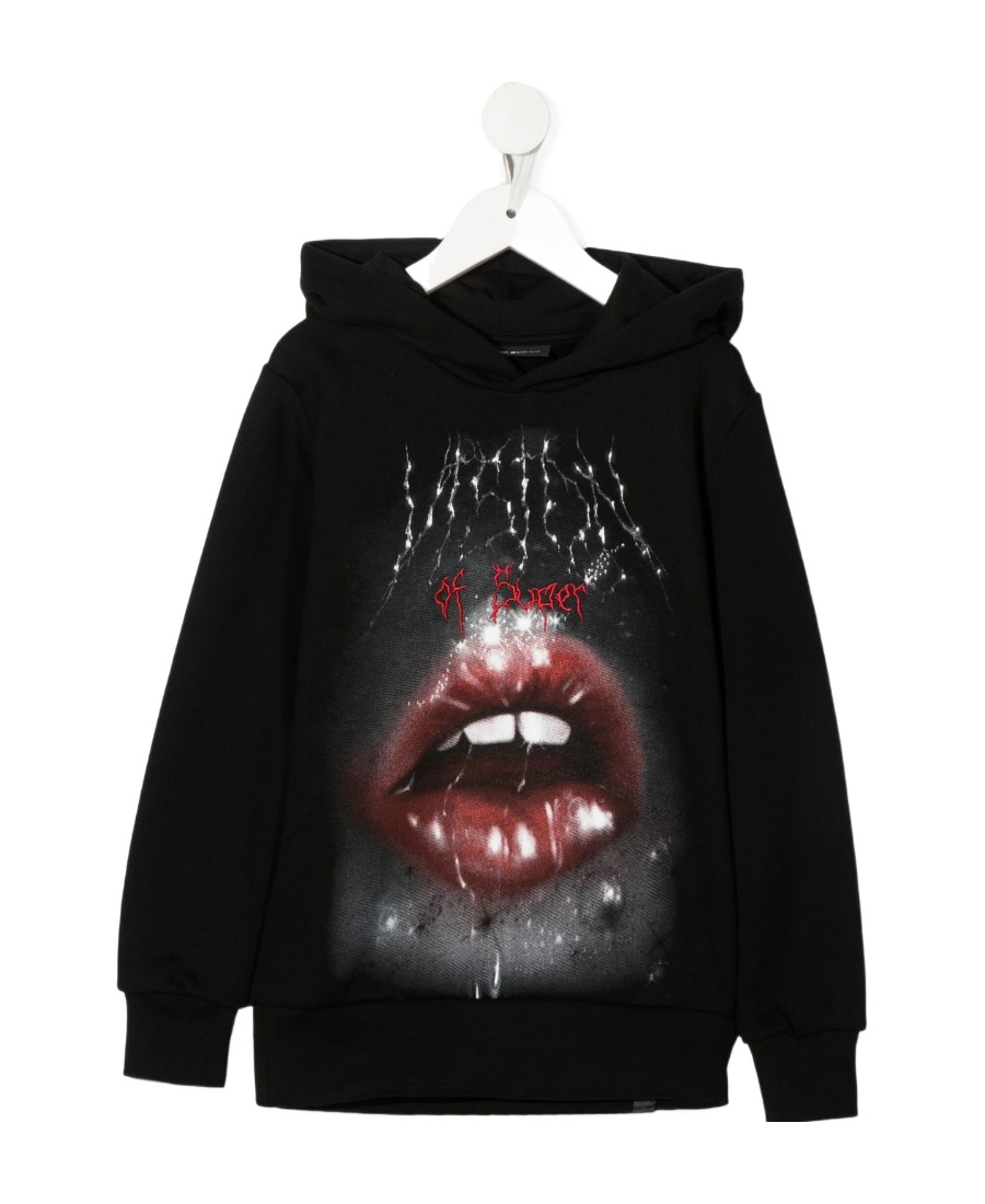 Vision Of Super Printed Hooded Sweater In Black