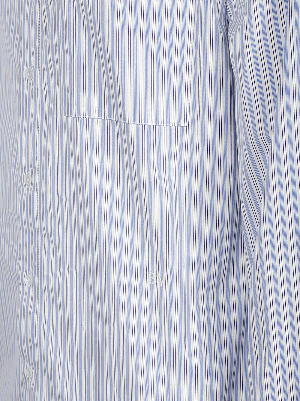 Bottega Veneta Striped Long-sleeve Shirt In Blue