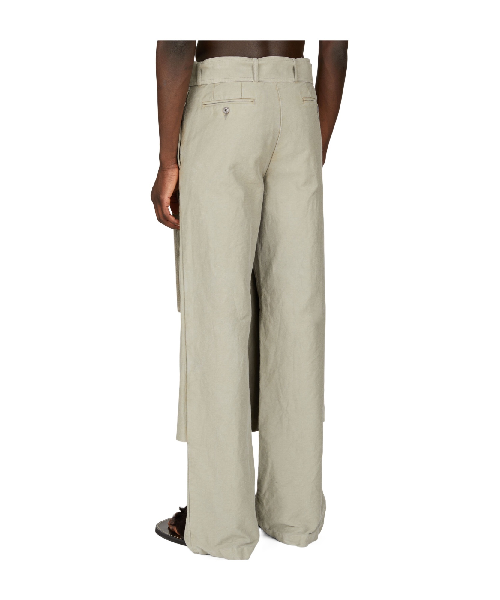 Dries Van Noten Wrap Casual Pants In Gray