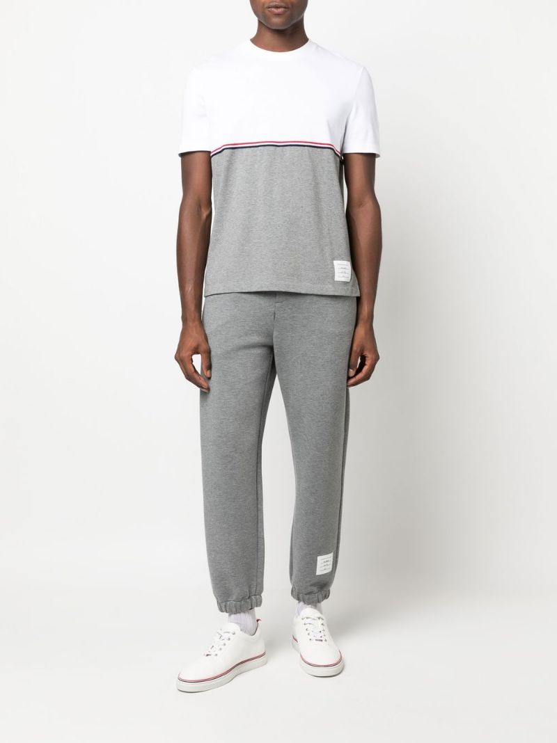 Thom Browne Logo-patch Track Pants In Gray