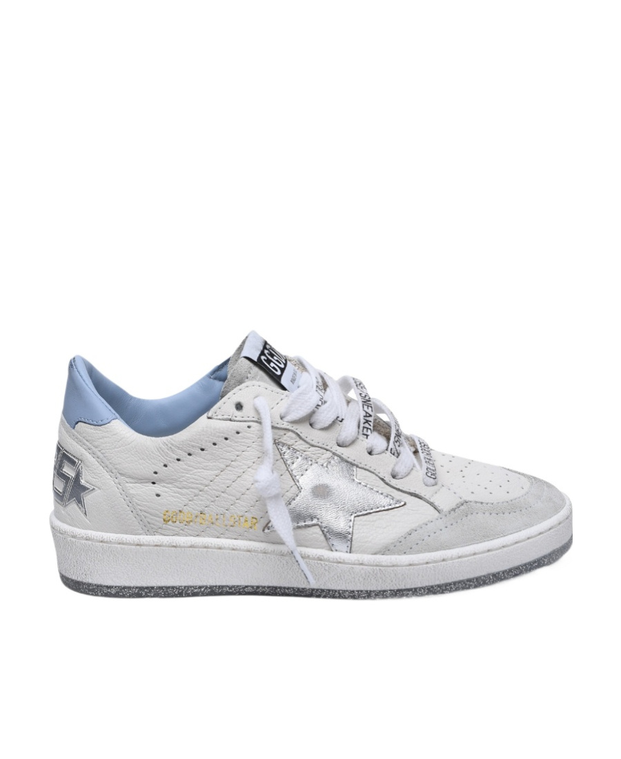 Golden Goose Ball Star Leather Sneakers In White