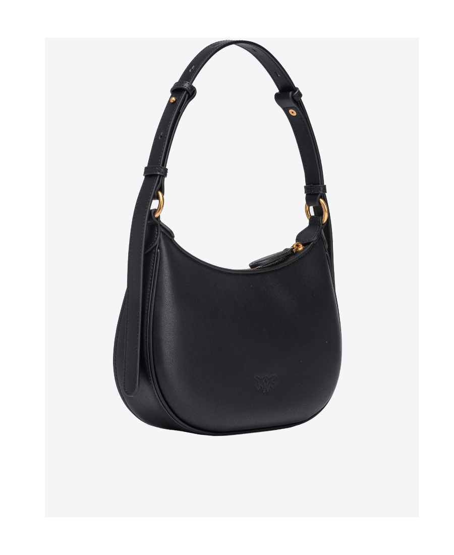 Pinko Mini Love Bag Half Moon Simply In Black-antique Gold