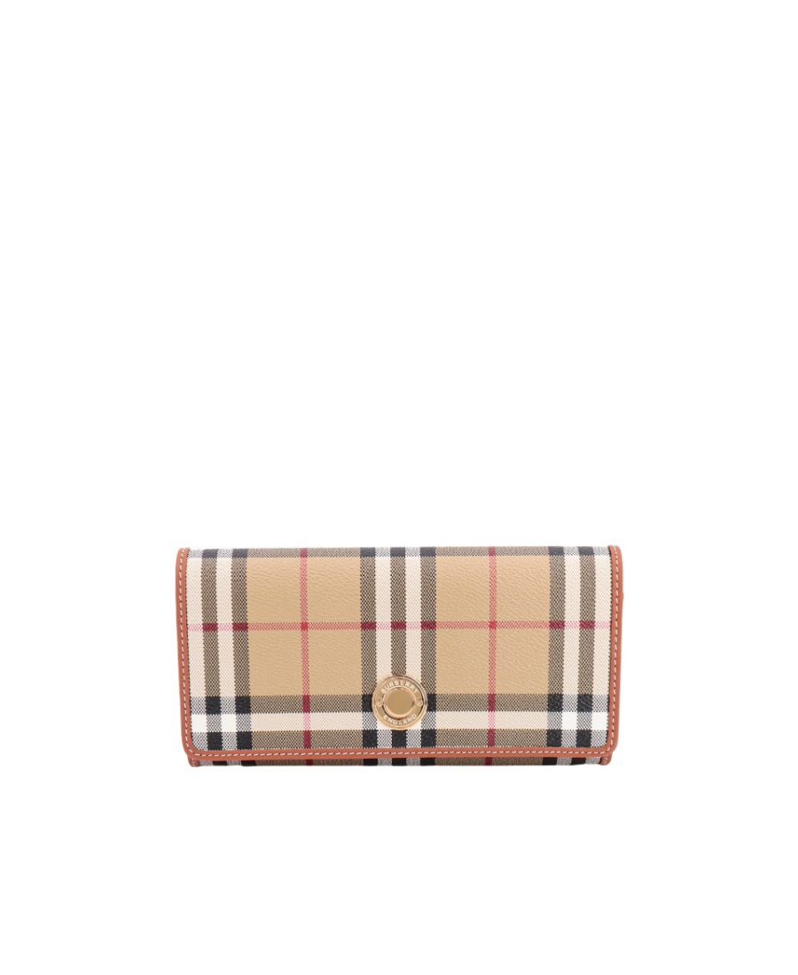 Burberry Women Printed Canvas And Leather Continental Wallet In Nude