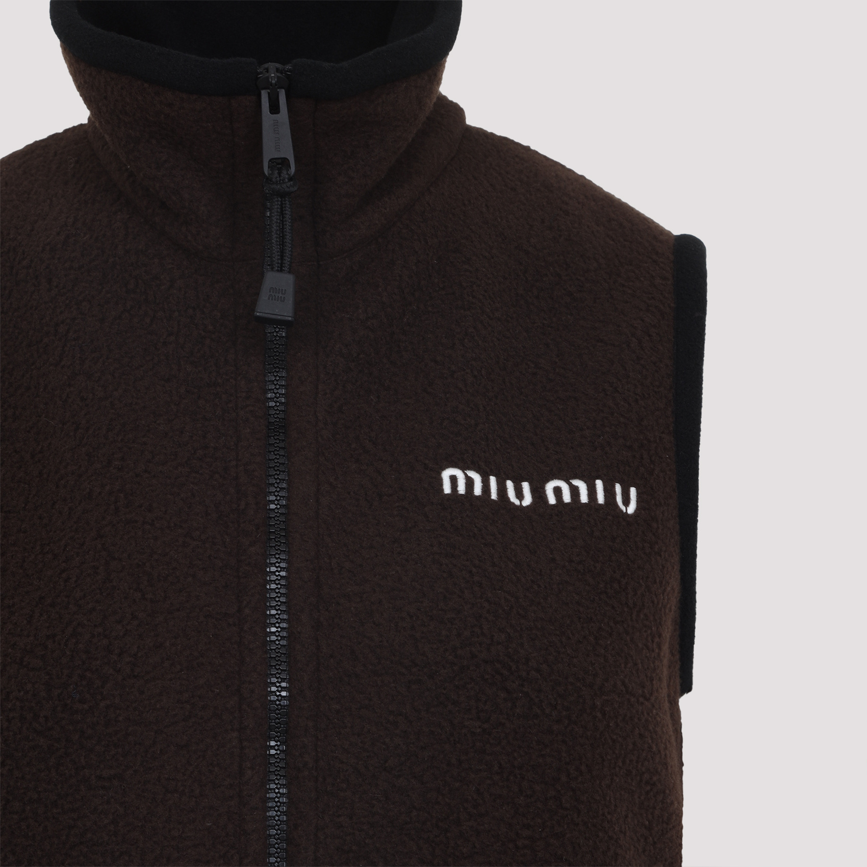 Miu Miu Sleeveless Dress In Brown