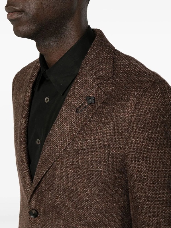 Lardini Lapel Long-sleeved Suit Jacket In Green