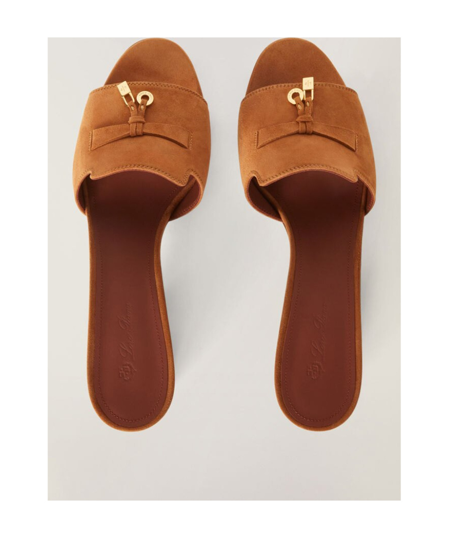 Loro Piana Suede Open-toed High-heeled Sandals In Brown