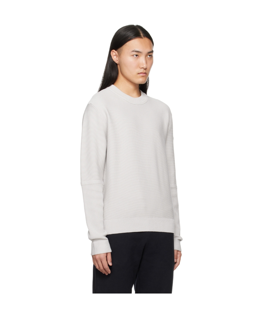 Moncler Gray Patch Sweater In White