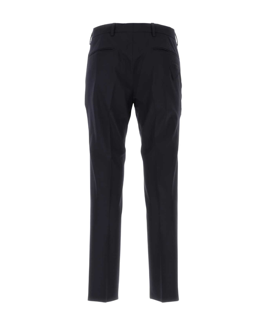Prada Sling-inserted Bag Casual Trousers In Blue