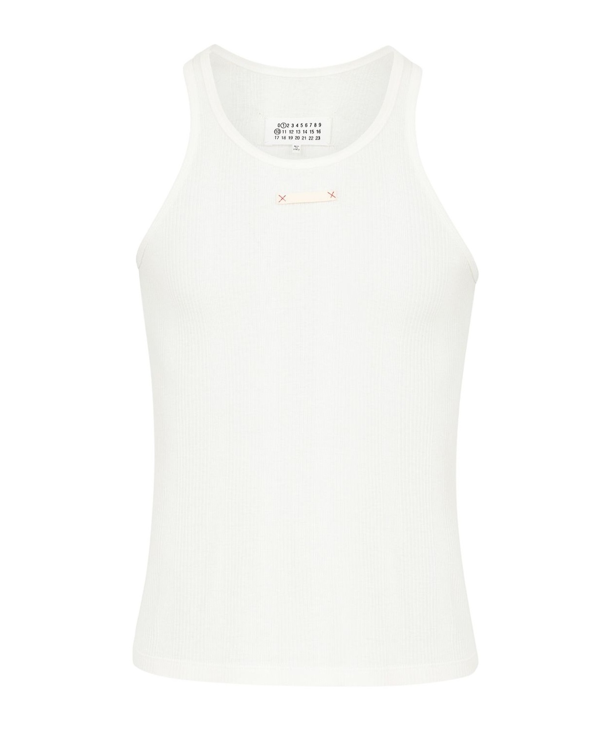 Maison Margiela Logo Cotton Blend Tank Top In Neutral