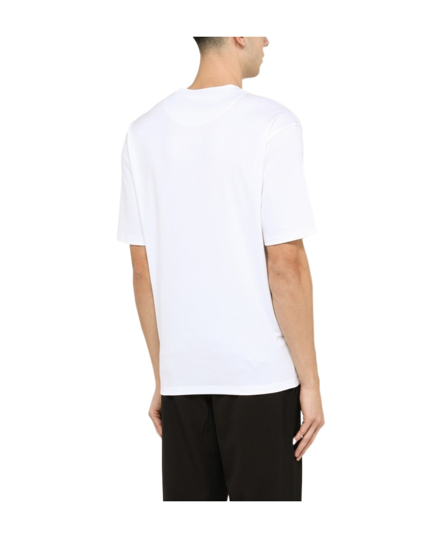 Prada Triangle Logo-patch Cotton T-shirt In White