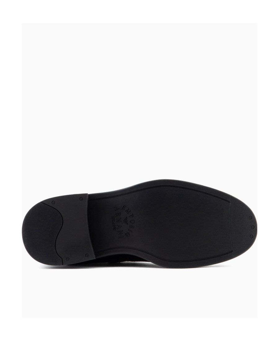Emporio Armani Elastic Side Panel Flat Sole Boots In Black