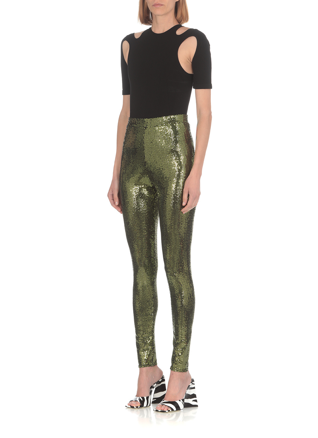 Alexandre Vauthier Sequinned High-waist Skinny Leggings In Green
