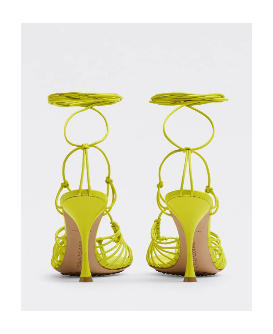 Shop Bottega Veneta Dot 95mm Wrapped Sandals In Yellow