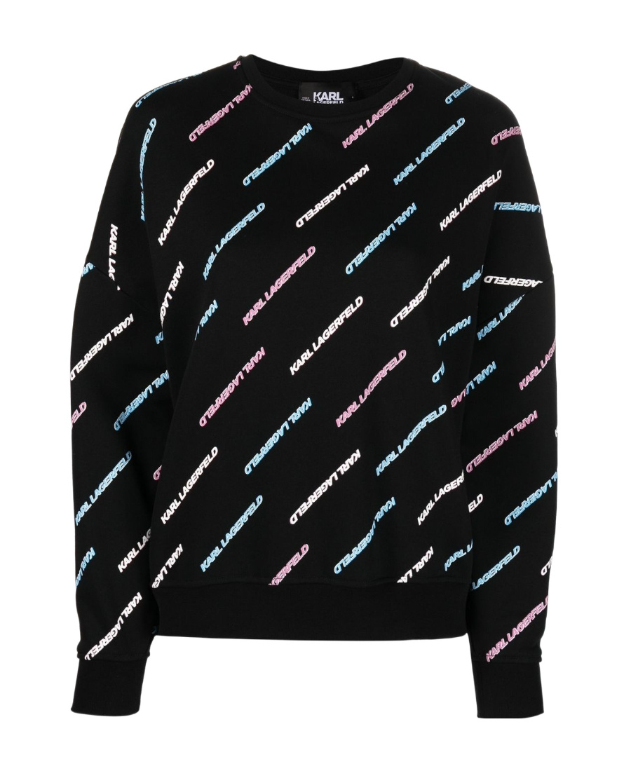 Shop Karl Lagerfeld Logo-print Sweatshirt In Black