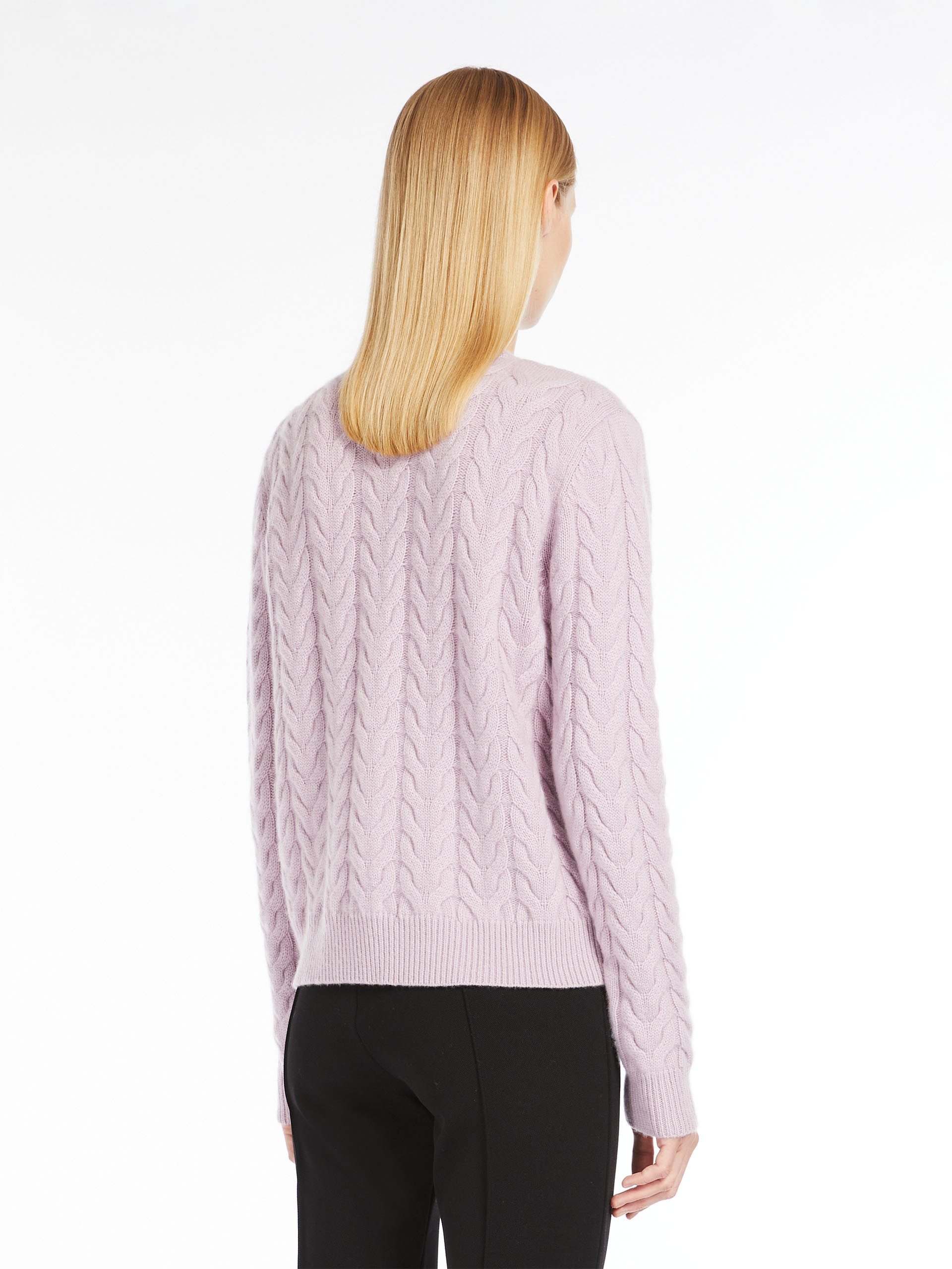 Max Mara Twisted Knitted Cashmere Sweater In Purple