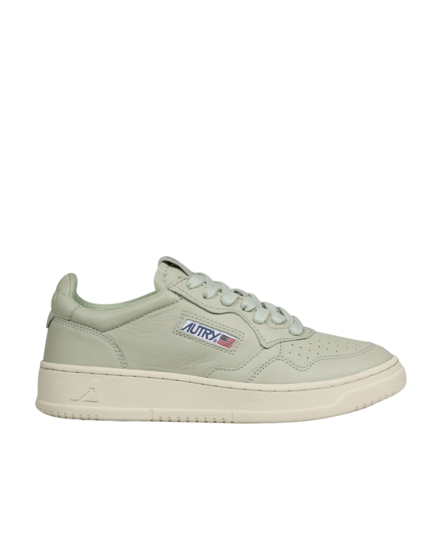Autry Green Leather Sneaker In Nude