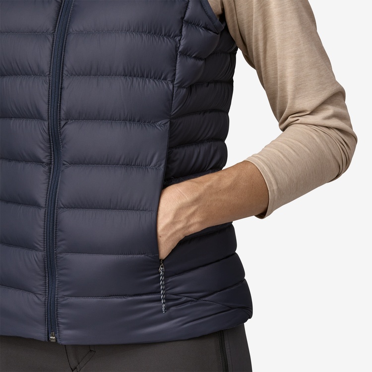 Patagonia Down Sweater Cotton Vest In Blue