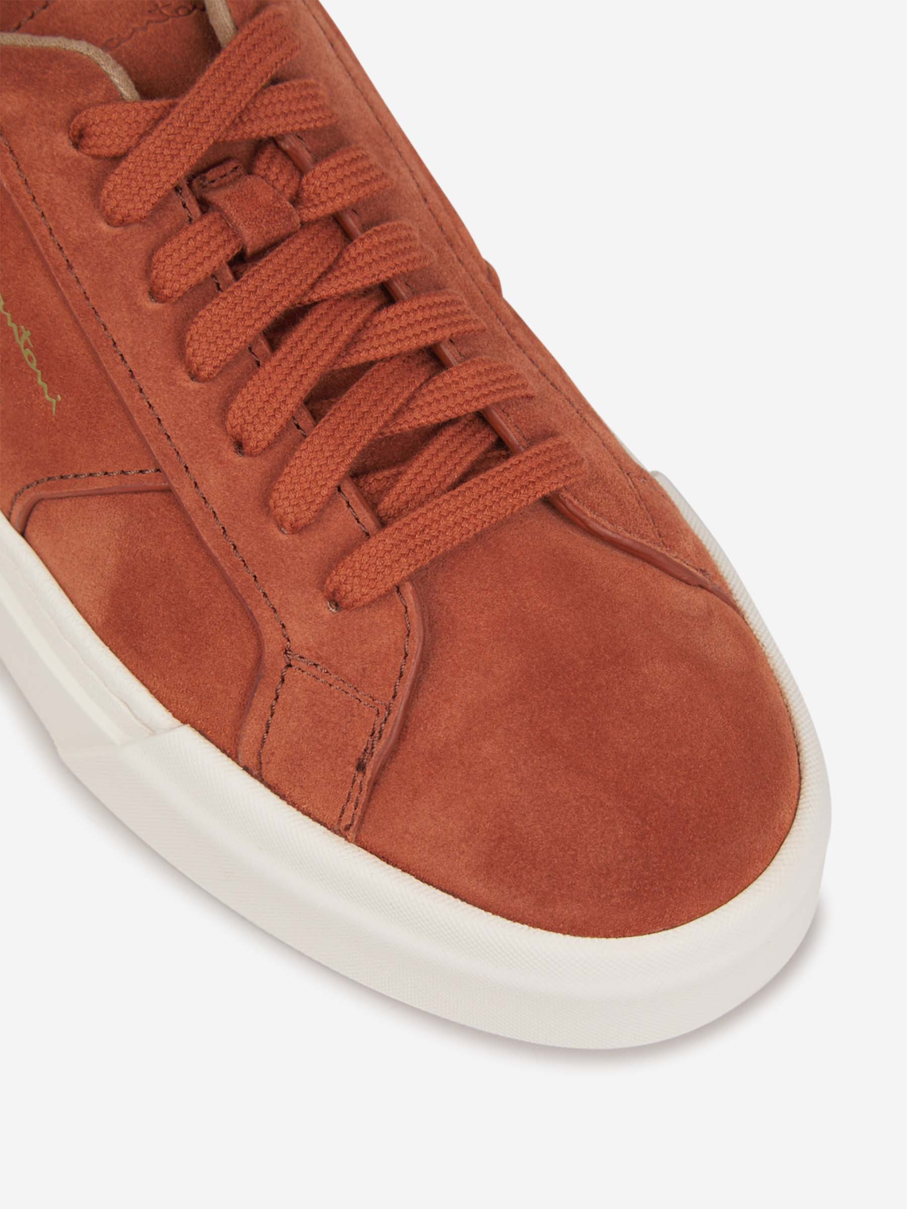 Santoni Sneakers In Suede In Red