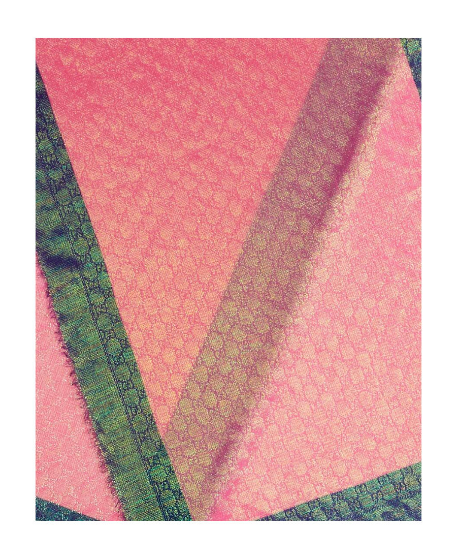 Gucci Gg Supreme Iridescent Scarf In Pink