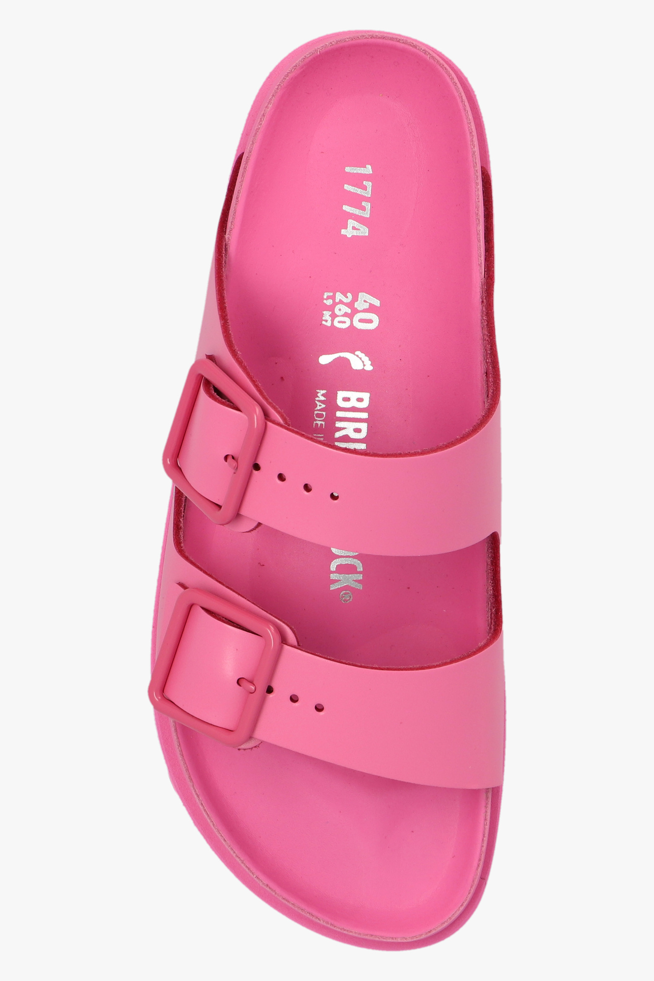 Shop Birkenstock Arizona Embossed-logo Slides In Pink