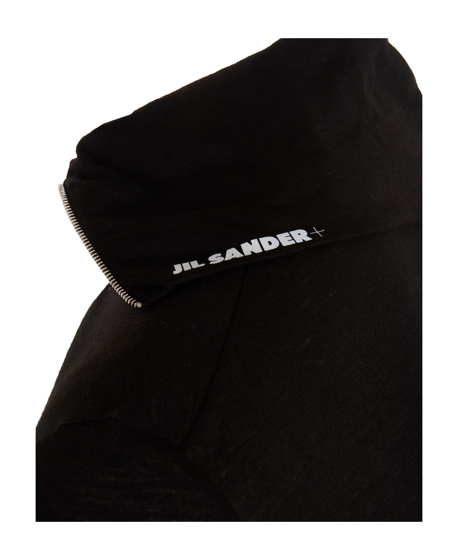 Jil Sander Logo-print Zip-detail Sweatshirt In Black