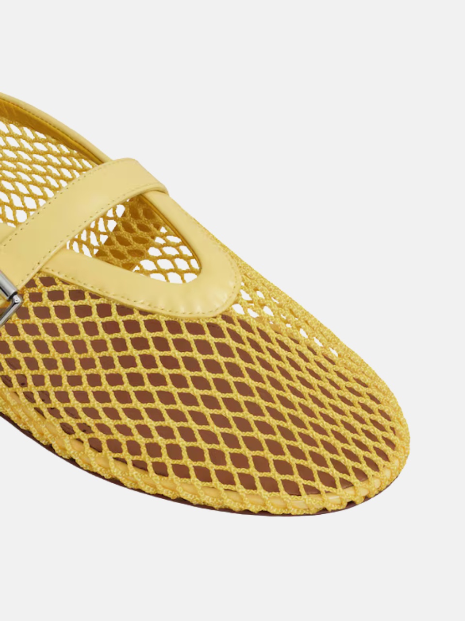 Alaïa Mesh Ballet Flats In Yellow