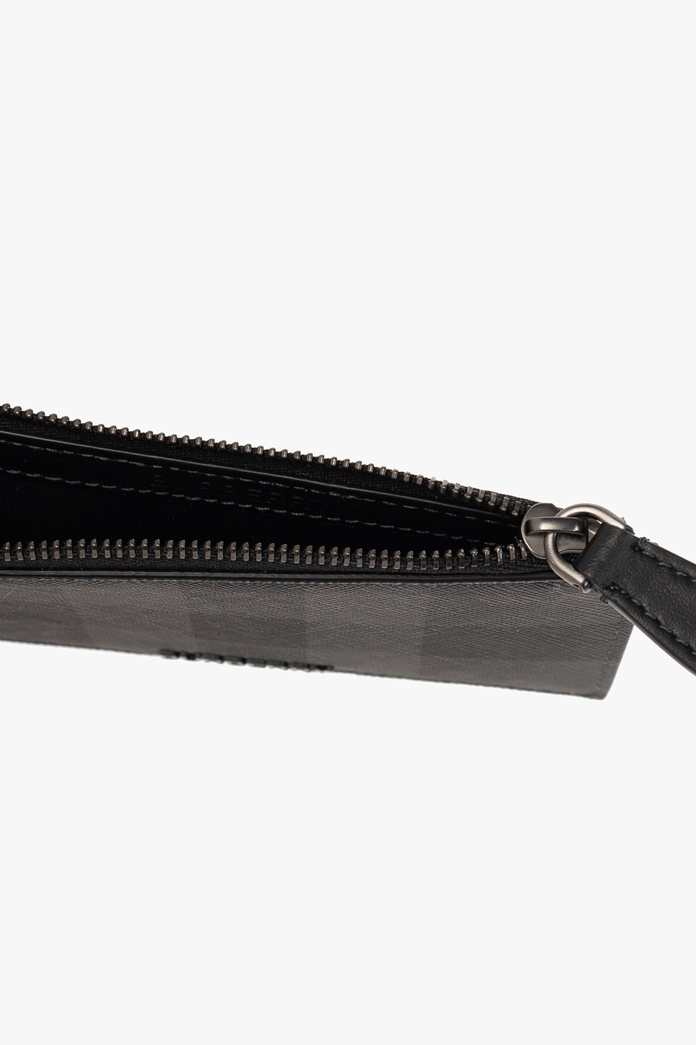 Burberry Logo-plaque Check-pattern Wallet In Black