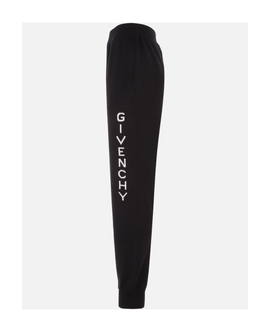Givenchy Intarsia-knit Logo Track Pants In Black