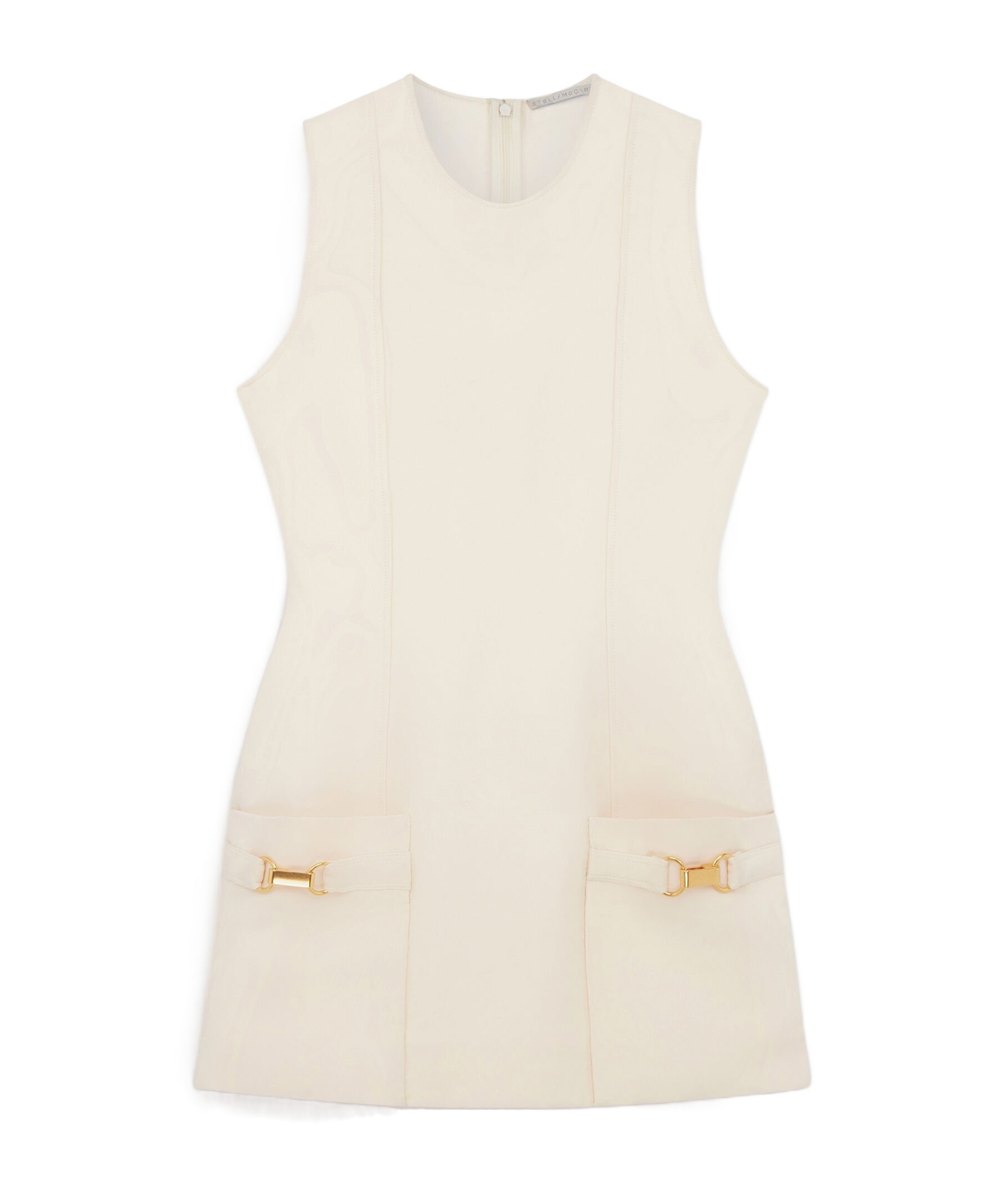 Stella Mccartney Clasp-embellished Sleeveless Mini Dress In White