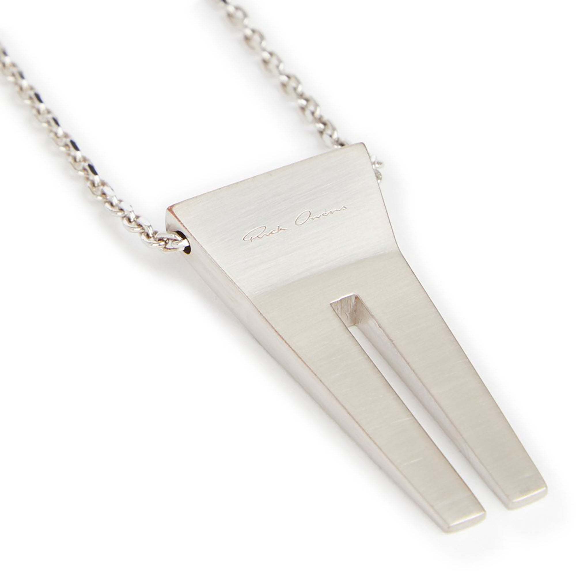 Rick Owens Open-trunk Charm Necklace In White