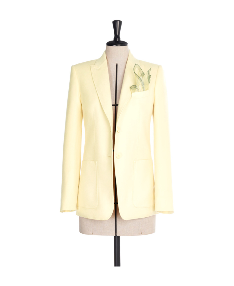 Max Mara Single-breasted Lapel Suit Jacket In Yellow
