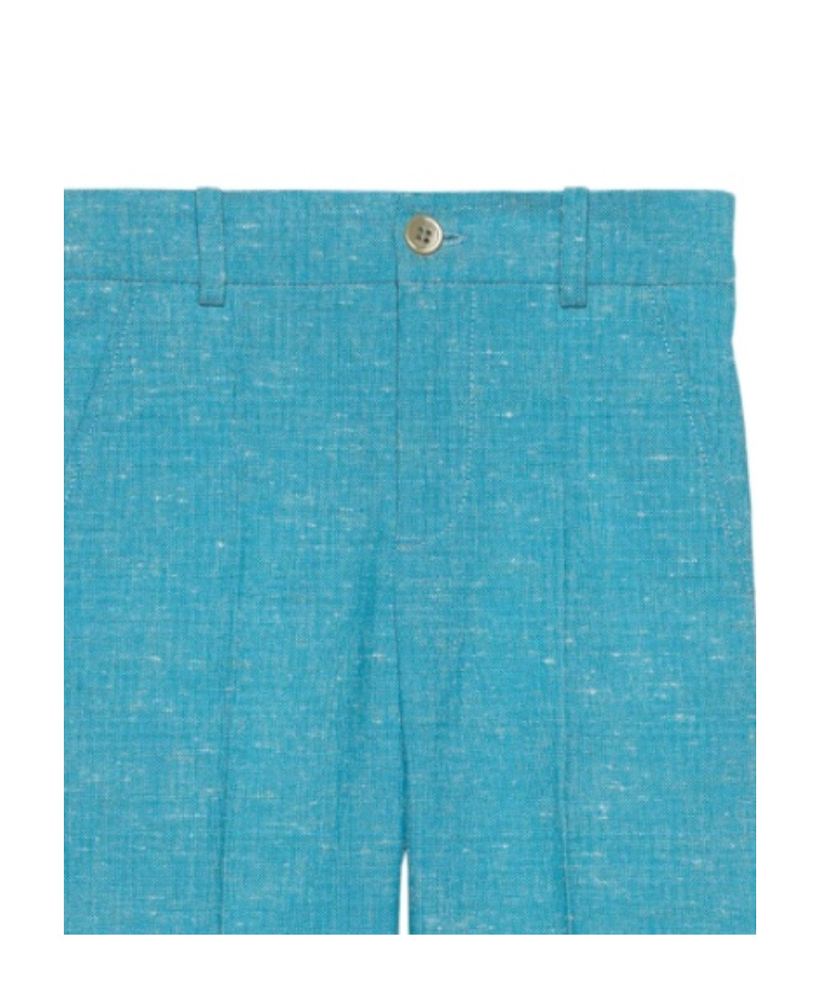 Gucci Double G Canvas Trousers In Blue