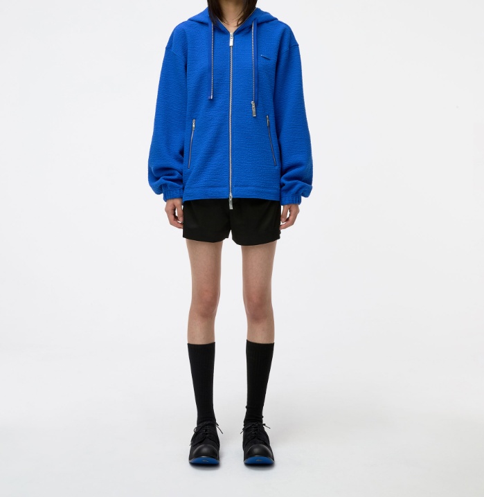 Ader Error Realce Hoodie Zip-up In Blue