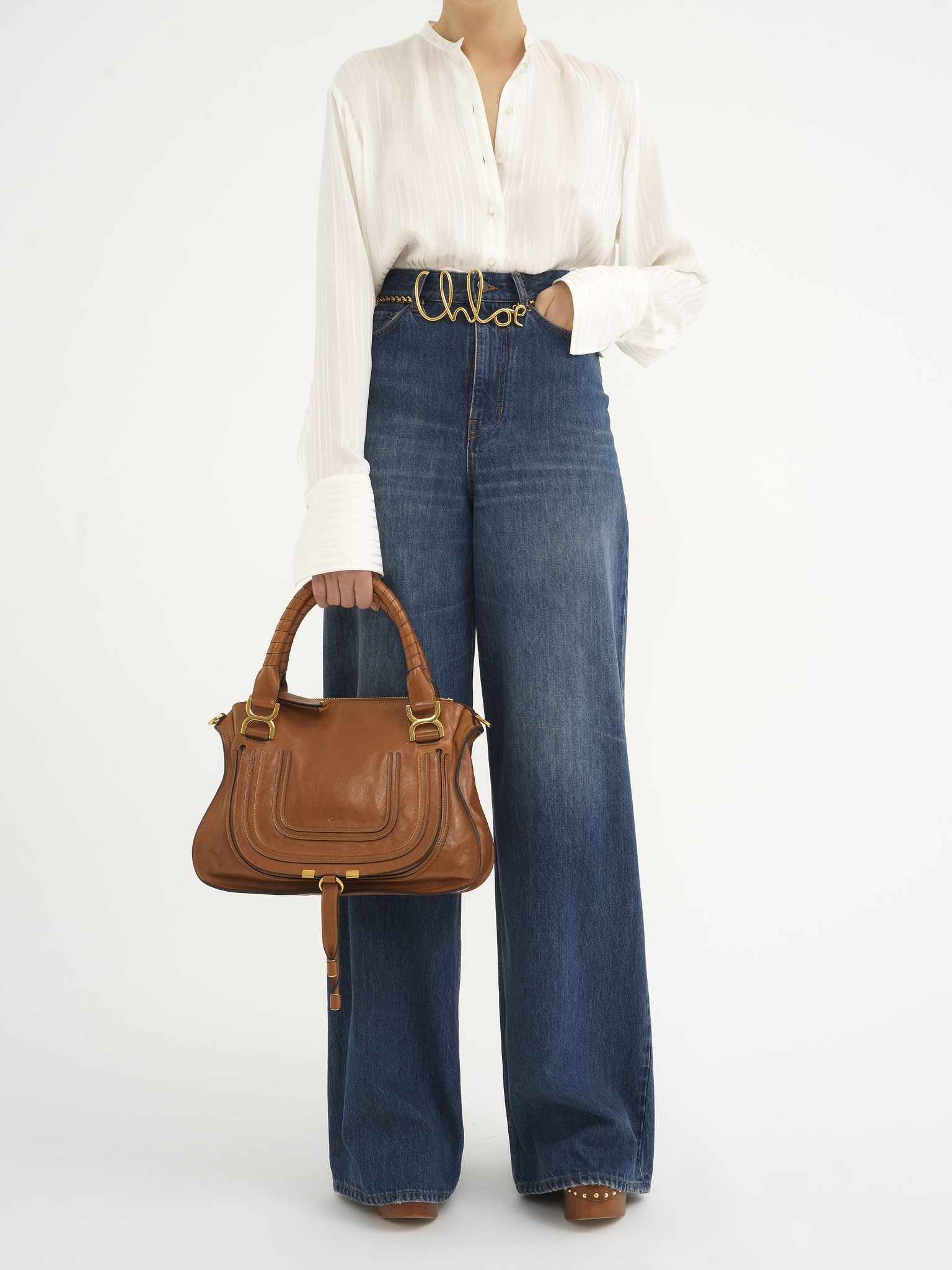 Chloé Chloe Women Brown Leather Medium Marcie Handbag In Brown