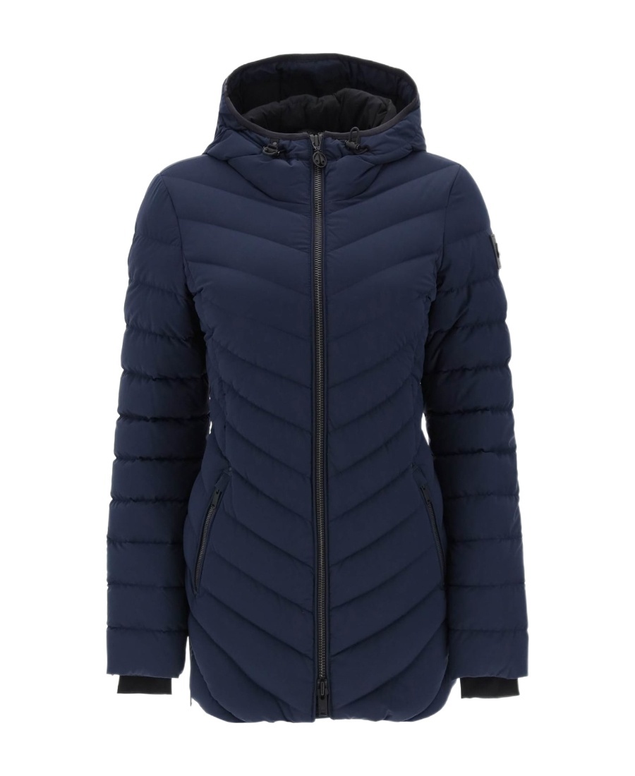 Moose Knuckles Long-sleeved Down Jacket In Black