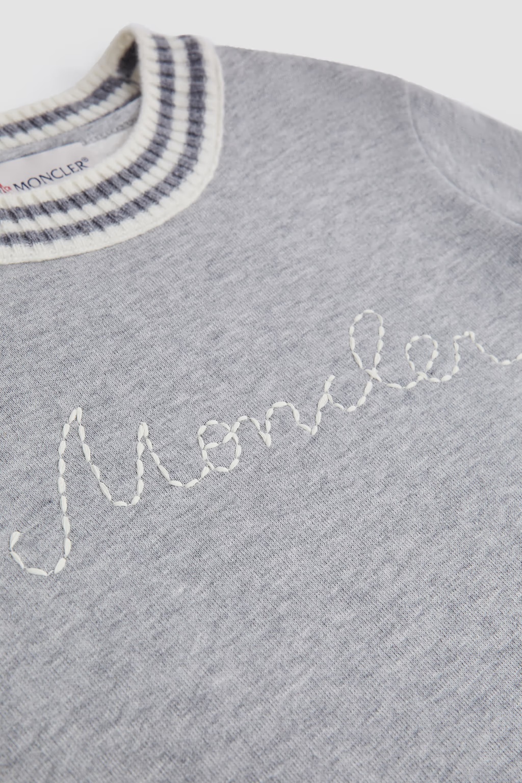 Moncler Embroidered Logo Dress Grey In Gray