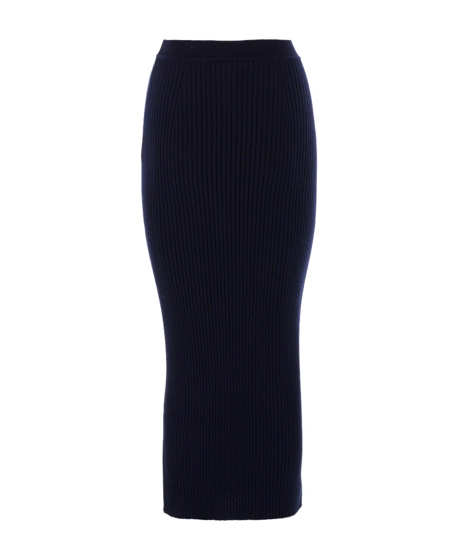 Chloé Wool Cashmere Knitted Skirt In Black