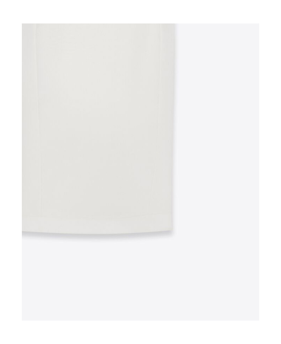 Saint Laurent Viscose Bustier Midi Dress In White