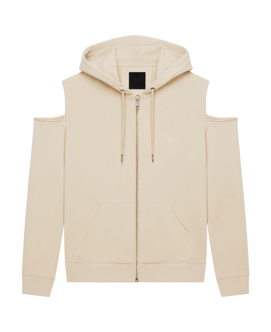 Givenchy 4g Zipped Off-shoulder Jacket In Nude