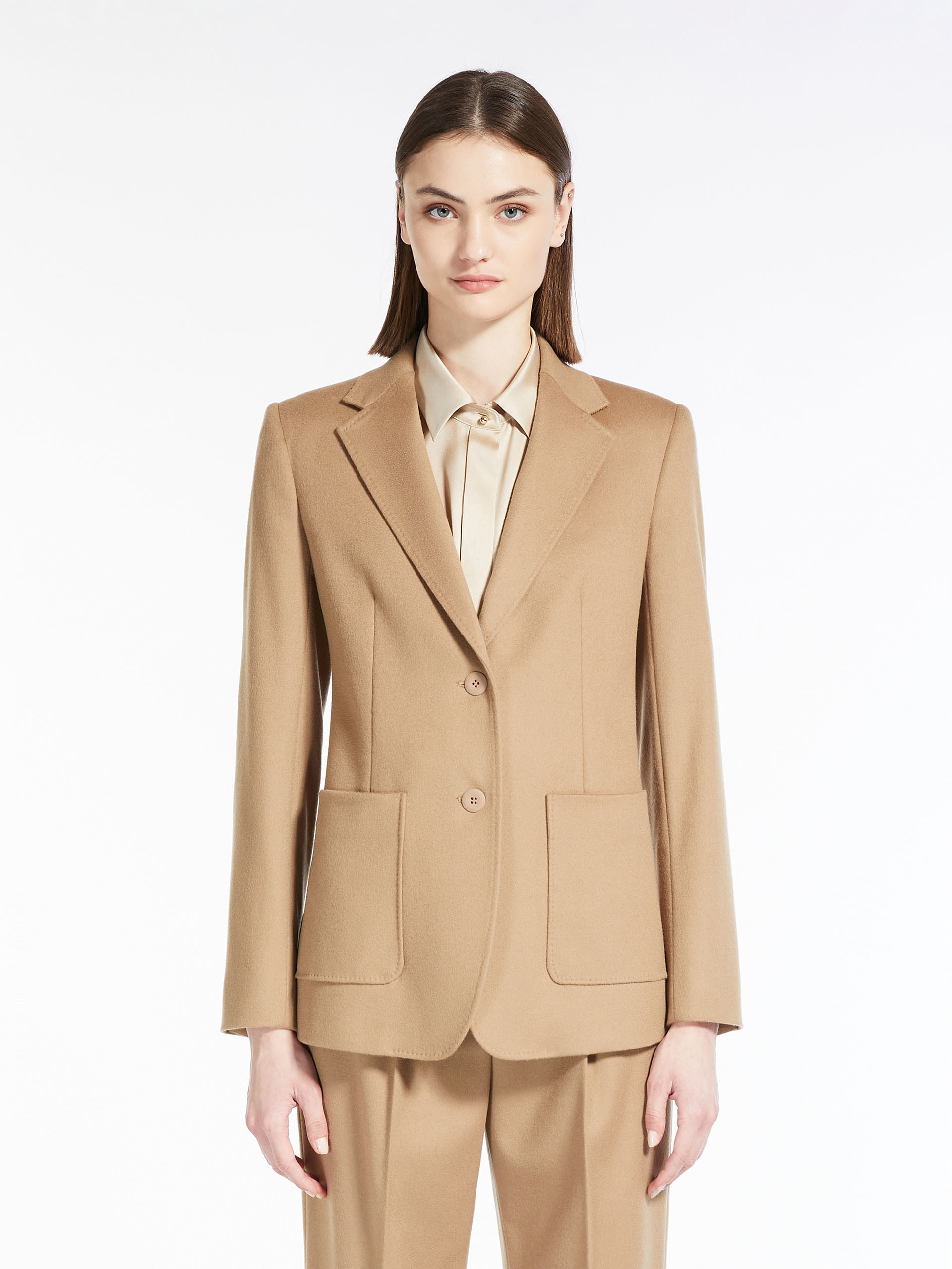Max Mara Wool Single-breasted Suit Coat In Brown