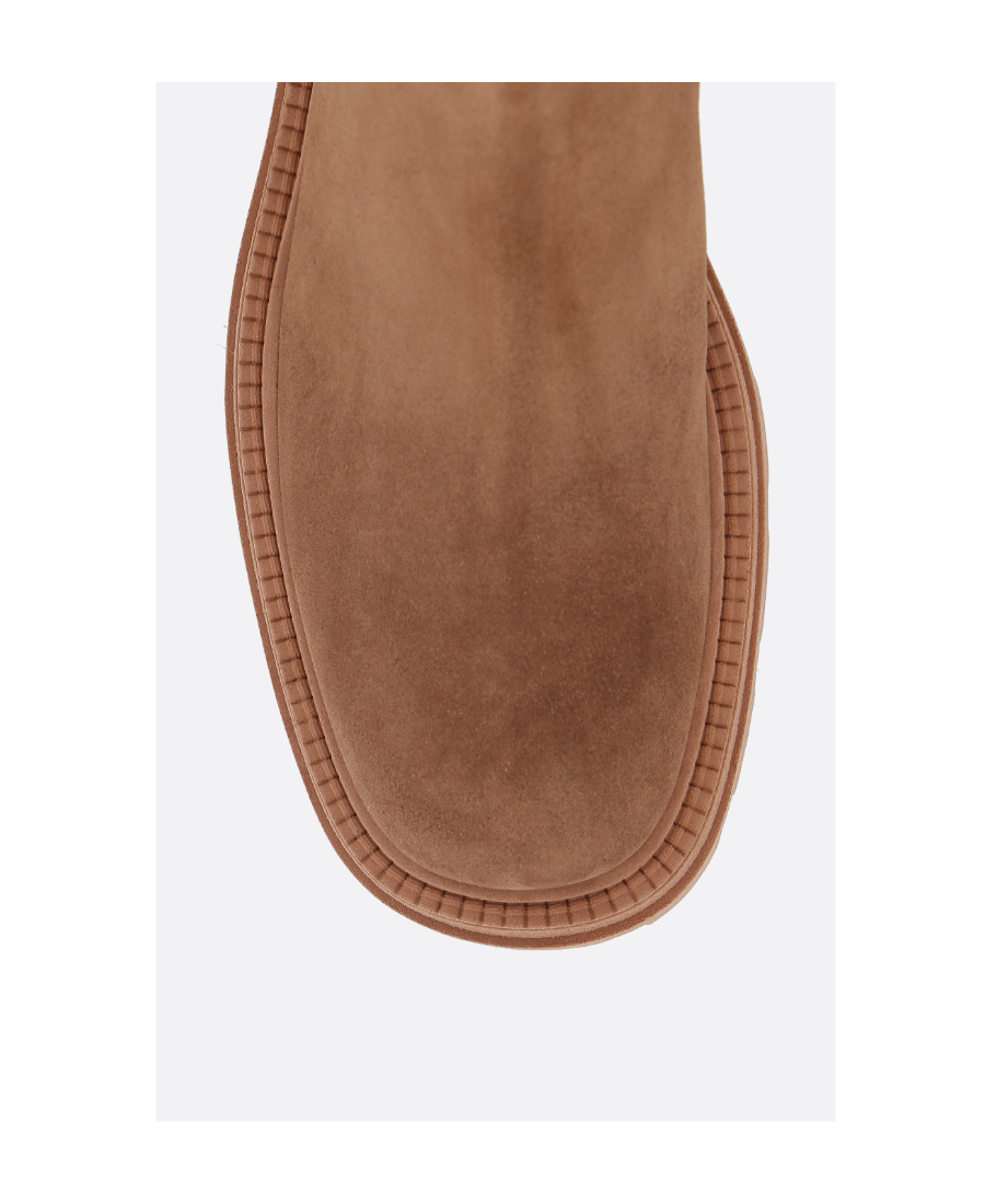 Sergio Rossi Sr Milla Square-toe Suede Boots In Brown