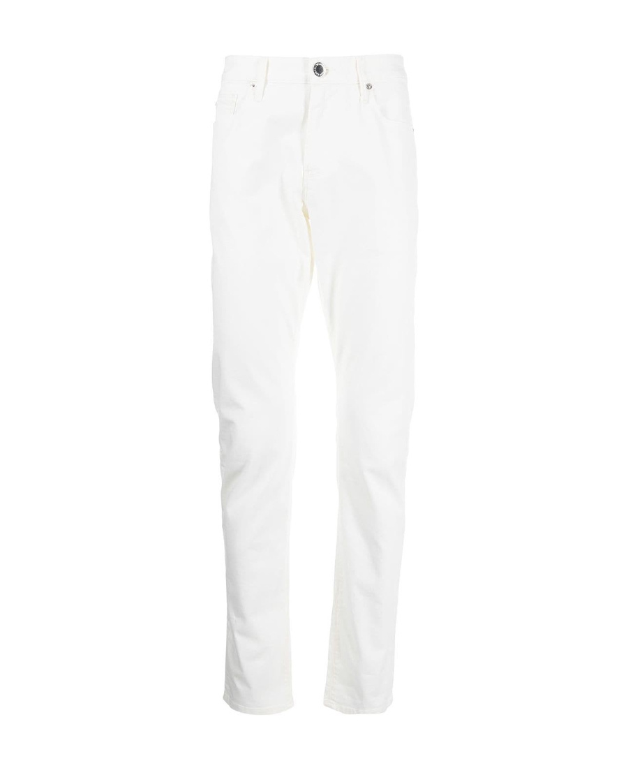 Emporio Armani Mid-rise Straight-leg Jeans In White