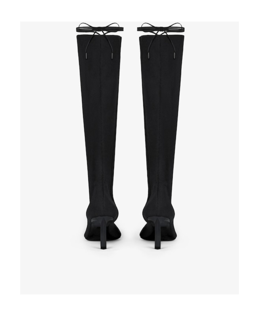 Givenchy Knee-high 70mm Lace-up Leather Boots In Black