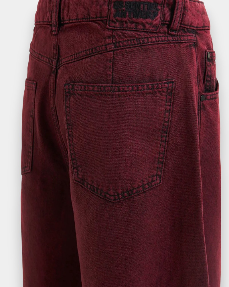 Essentiel Antwerp Impressive Twisted-seam Jeans In Burgundy