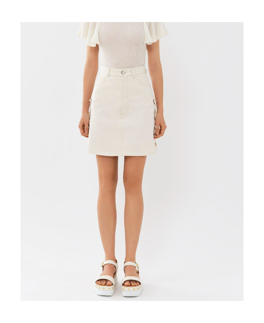 Chloé Logo Half-body Miniskirt In White
